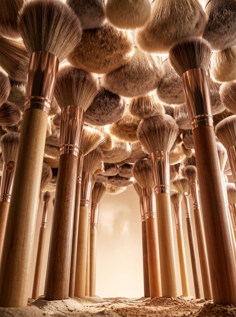 AI product photography scene — beauty brush forest | rawbit