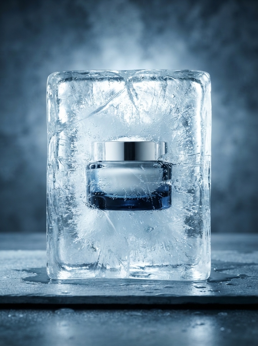 AI product photography scene — beauty cream ice block | rawbit