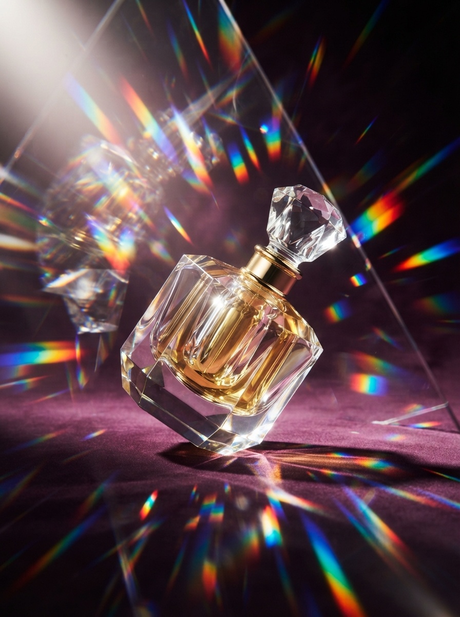AI product photography scene — beauty faceted perfume bottle | rawbit