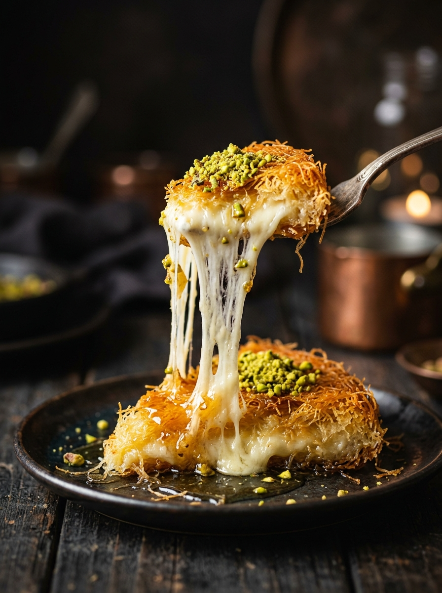 AI product photography scene — food kunafa slice | rawbit