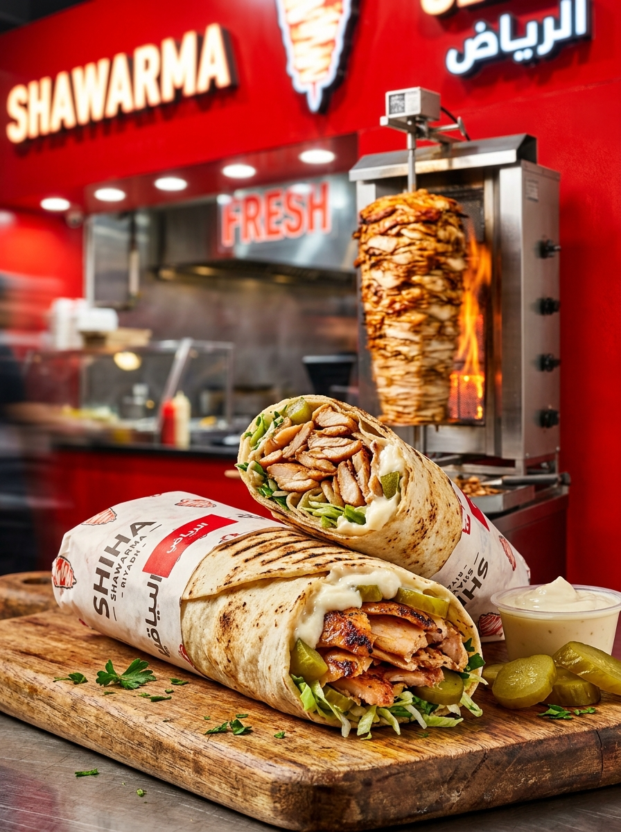 AI product photography scene — food shawarma storefront | rawbit