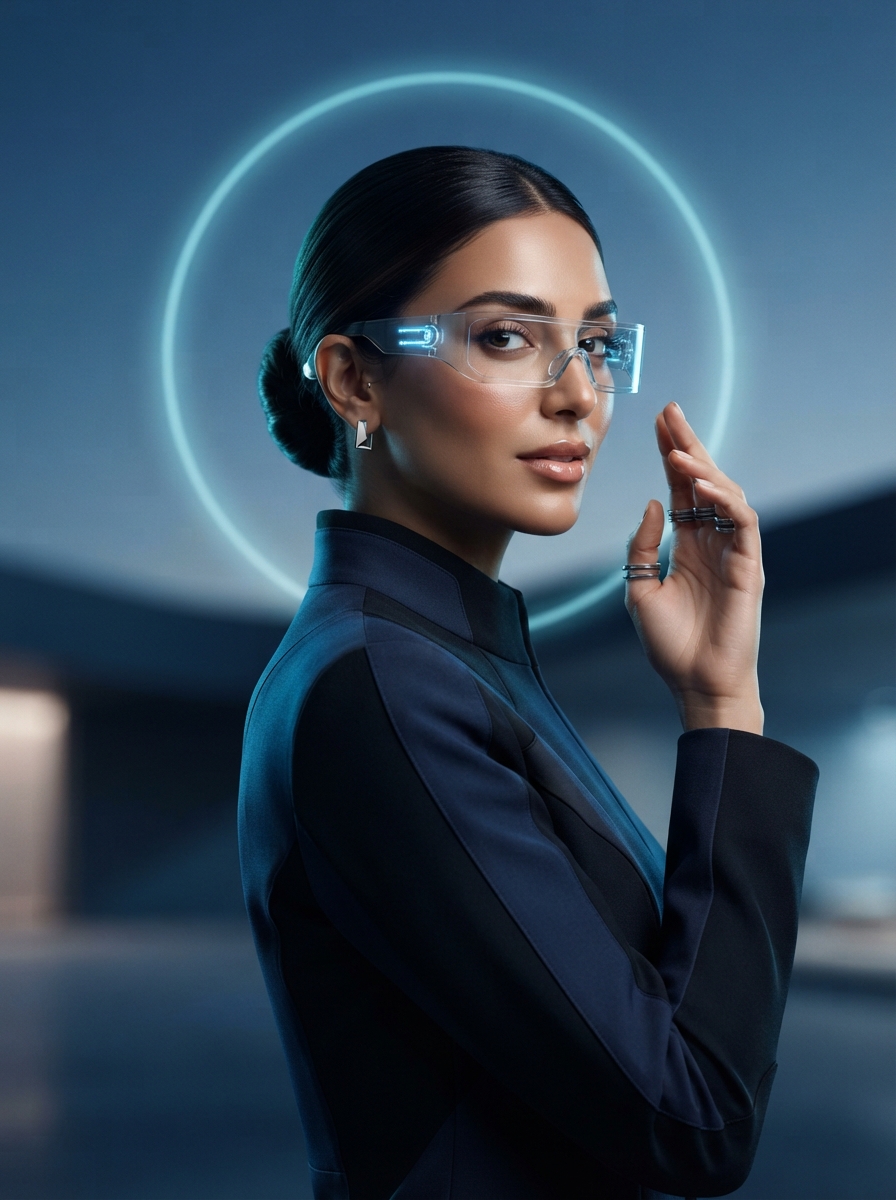 AI product photography scene — tech smart glasses | rawbit