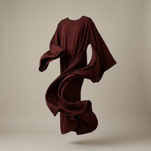 AI product photography scene — abaya burgundy floating neutral backdrop | rawbit AI product photography scene — abaya burgundy floating neutral backdrop | rawbit