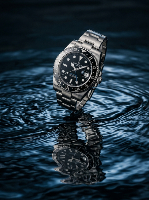 AI product photography scene — watch luxury dive floating above water | rawbit AI product photography scene — watch luxury dive floating above water | rawbit